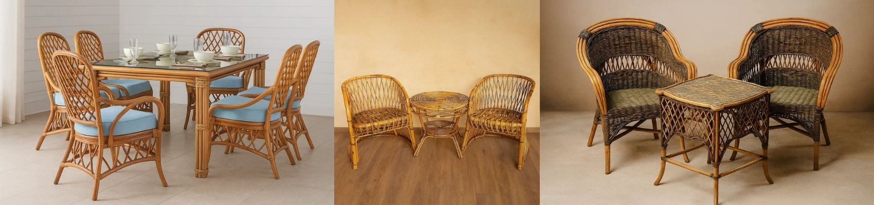 Cane & Rattan Coffee Set