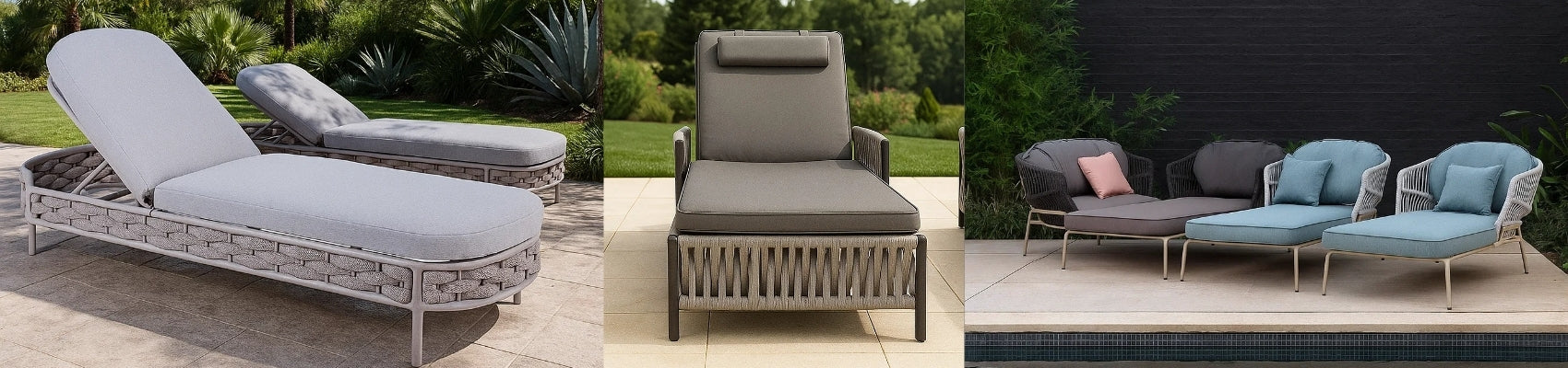 Outdoor Braided Rope Sun Lounger