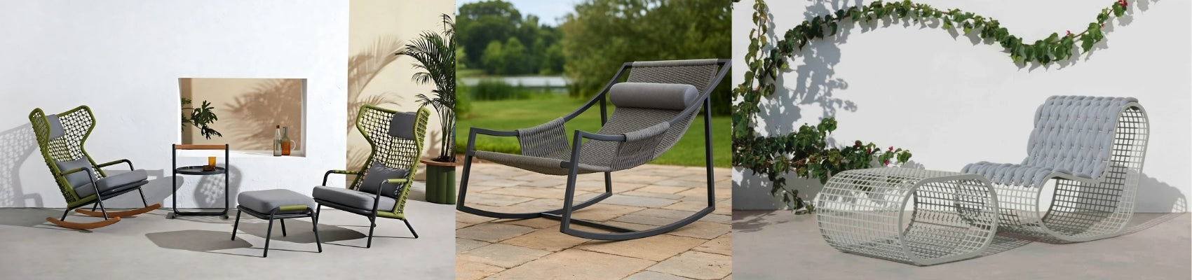 Outdoor Braid And Rope Rocking Chairs