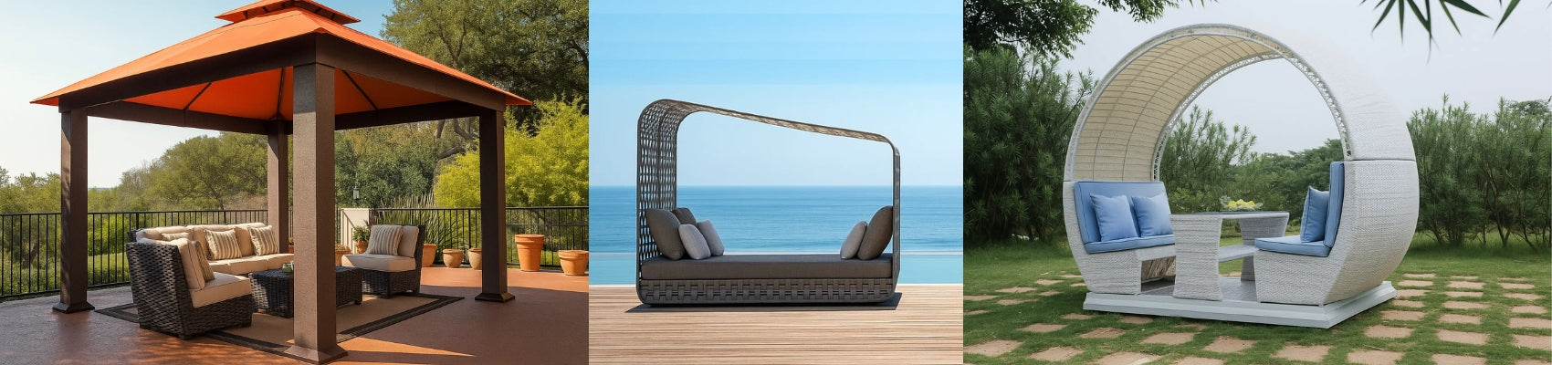 Outdoor Wicker Cabana & Gazebo