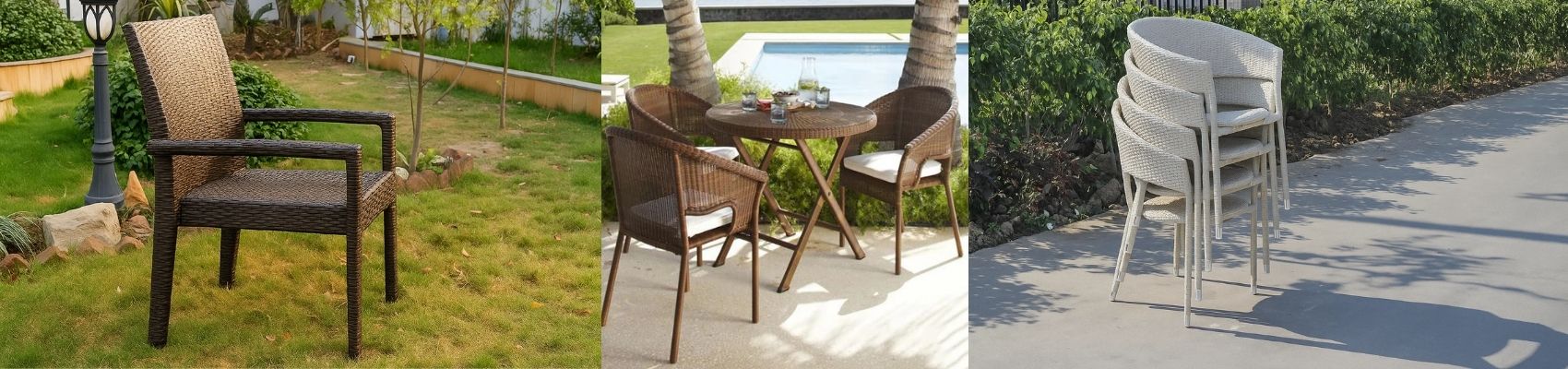 Outdoor Wicker Stackable Chairs
