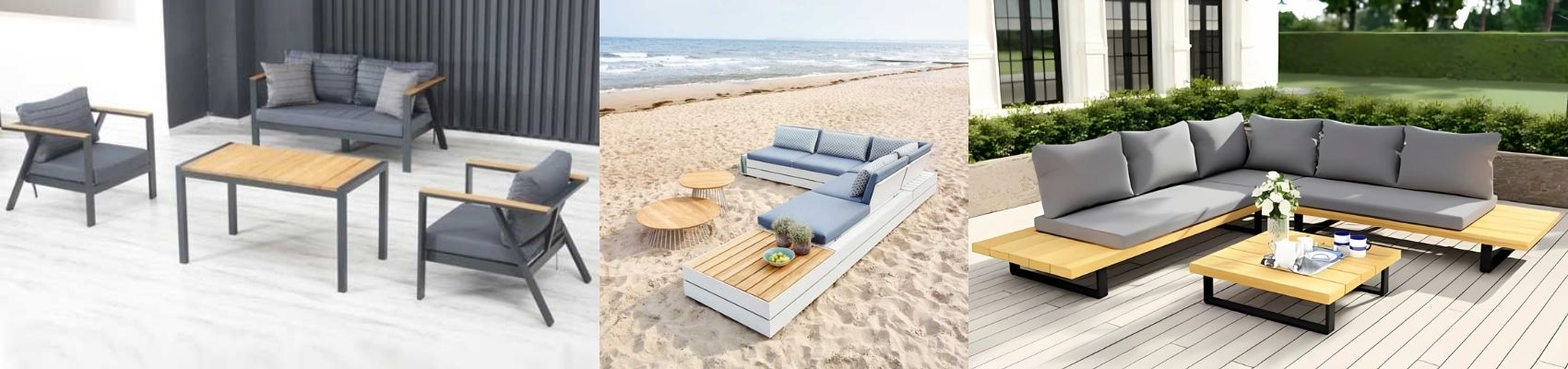 Outdoor Wood & Aluminium  Combo Sofa SetsOutdoor Wood & Aluminium  Combo Sofa Sets