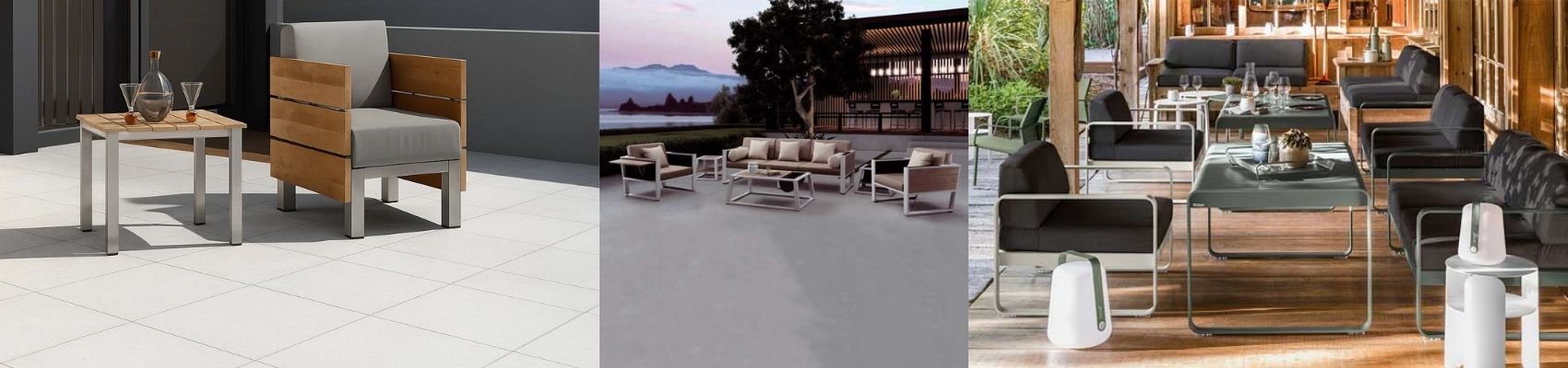 Outdoor Wood & Steel Combo Sofa Sets