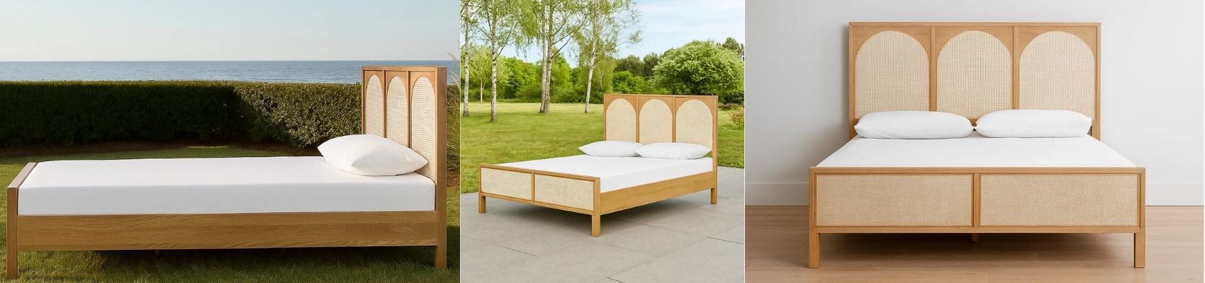 Wood Cane & Rattan Furniture Beds