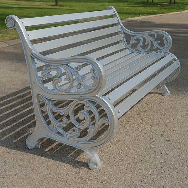 कास्ट एल्युमिनियम आउटडोर फर्नीचर - गार्डन बेंच - हंगेरियन