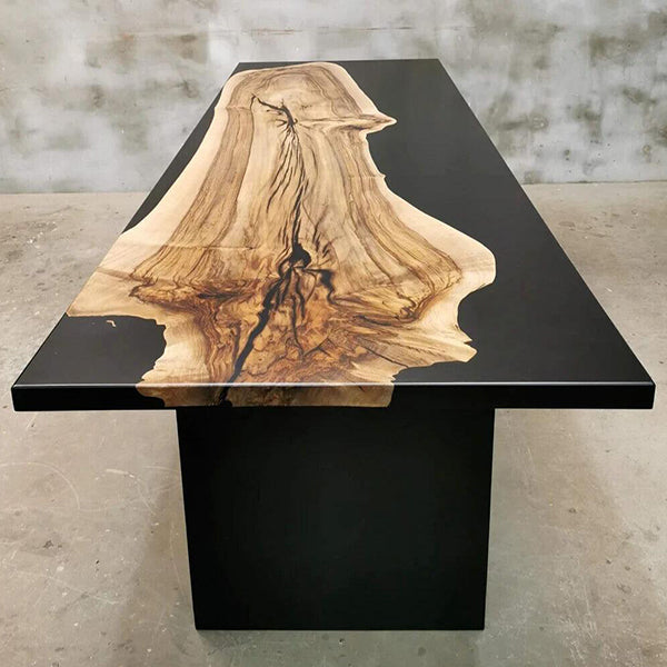 Epoxy Resin River table, Black Sea Table - Dining Table - EbonStream