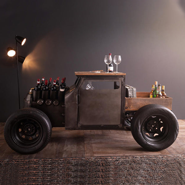 Antique Rustic Automobile Furniture - Wine Cabinet - AutoRevive