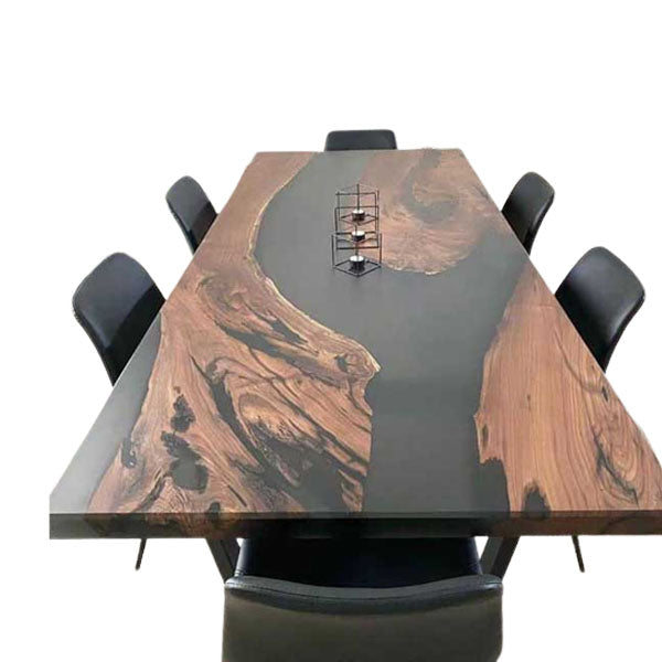 Epoxy Resin River table, Black Sea Table - Dining Table - Creole