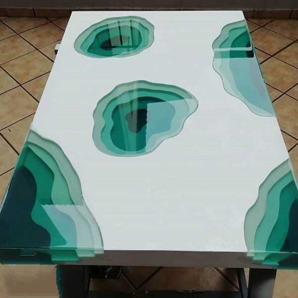 Epoxy Resin River table, Epoxy Resin Pond Table - Dining Table - LagoonWaveBay