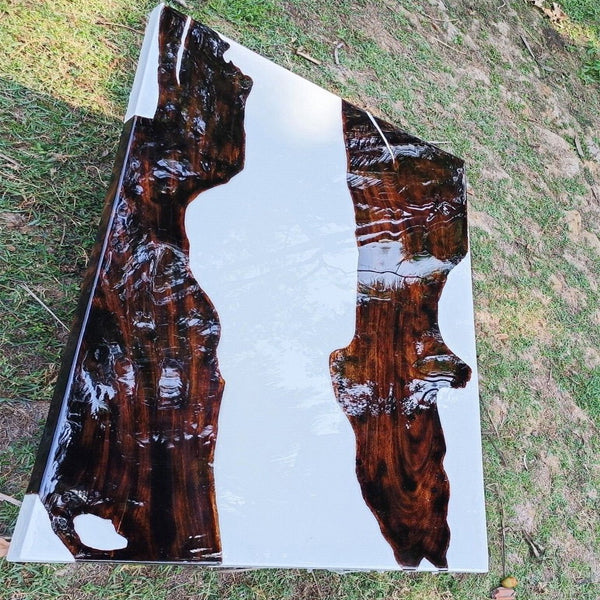 Epoxy Resin River table, White River Table, White sea - Dining Table - SnowResin