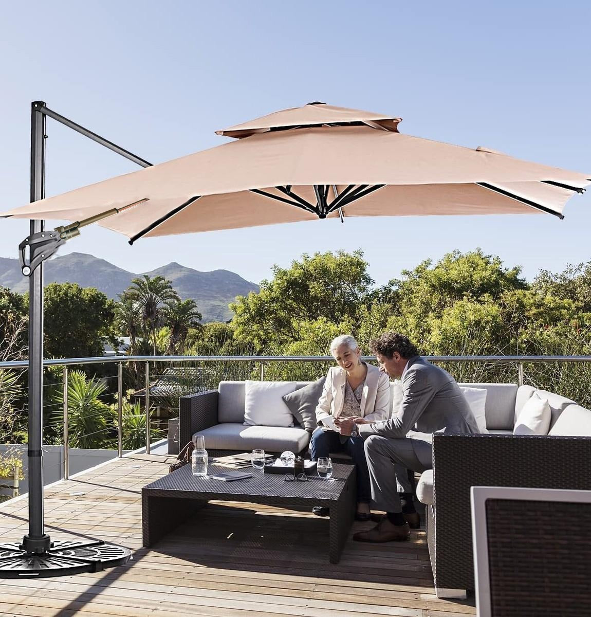 Garden Umbrella - Patio Parasol -Outdoor Furniture - Sun Shade - Rain Shade- Radiance Fold Umbrella