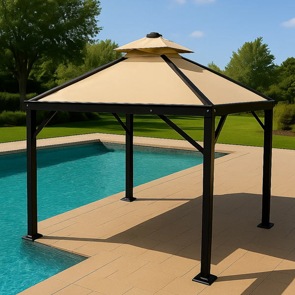 Garden Umbrella - Retractable Pergolas - Stable Patio Parasol - Square Umbrella - Gazebo Cum Umbrella - Oasis Firm