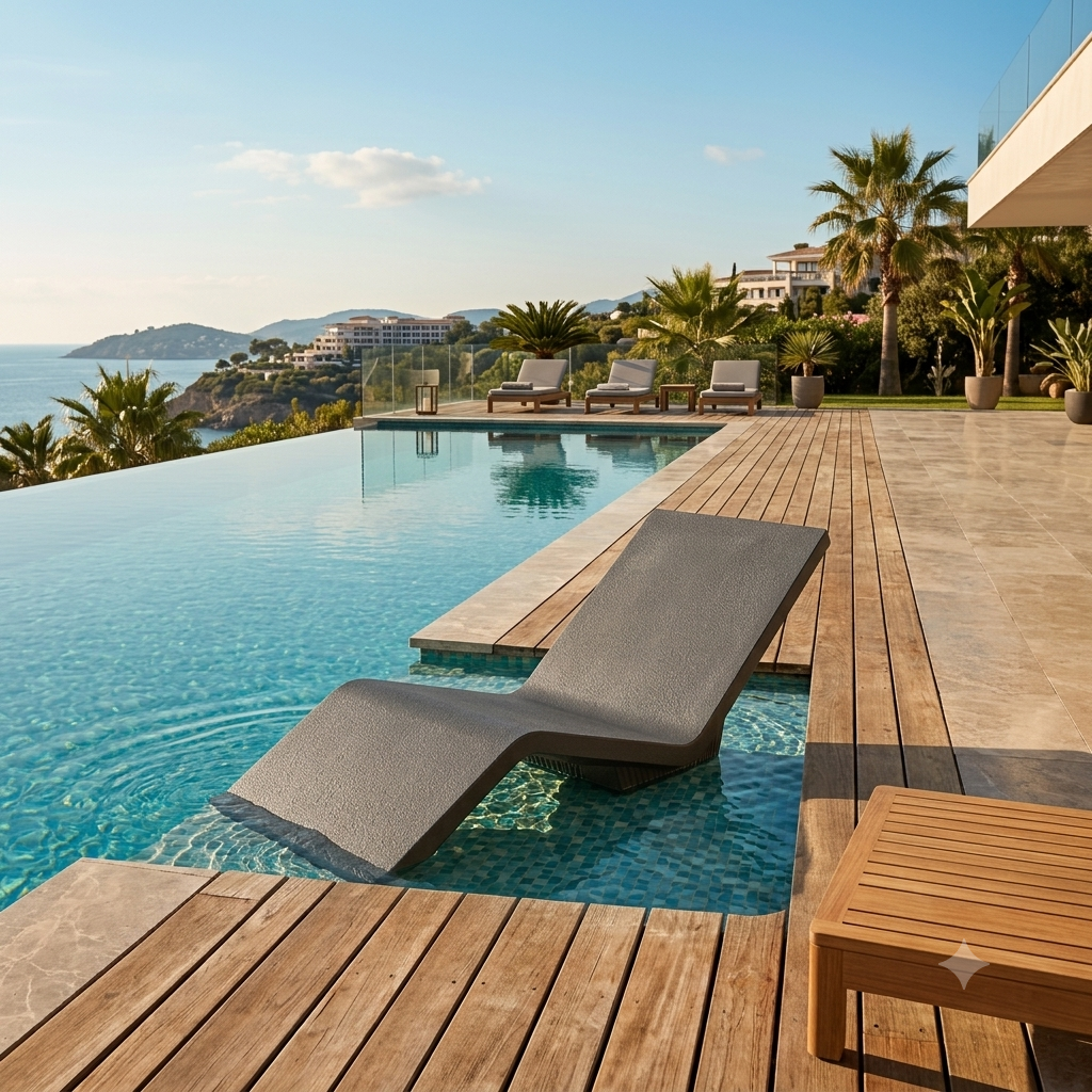 Luxox Solara FRP Floating Pool Sun Bed | Luxury Pool Lounger