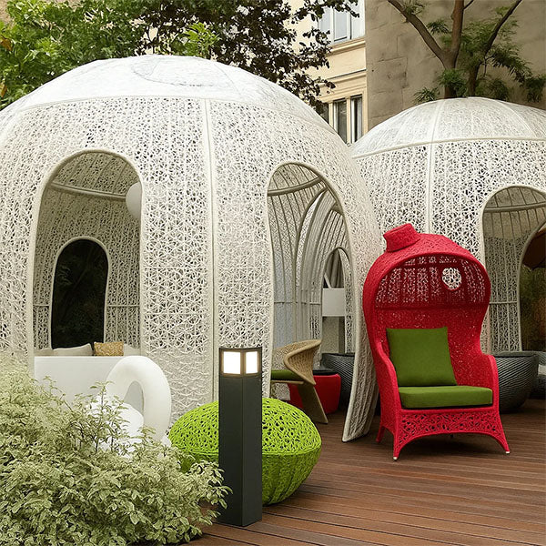 Outdoor Wicker Cabana & Gazebo - IGLUX Dome