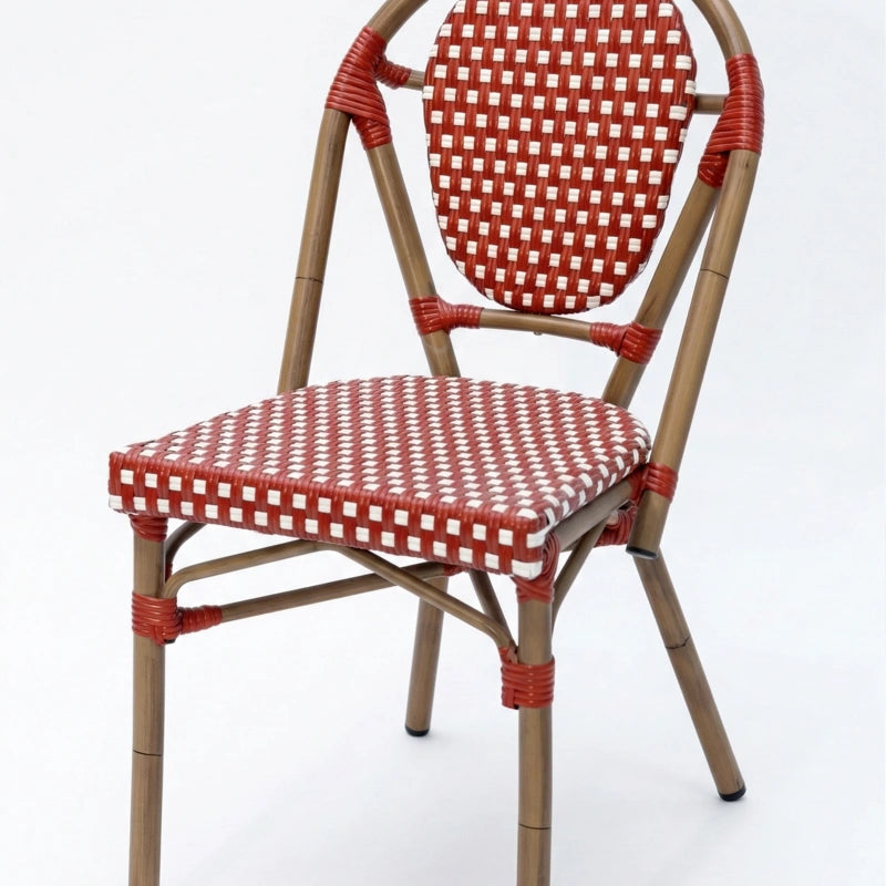 Jardin Elite French Bistro Cane & Wicker Coffee Chair | Aluminium Frame | Stackable Café & Patio Chair