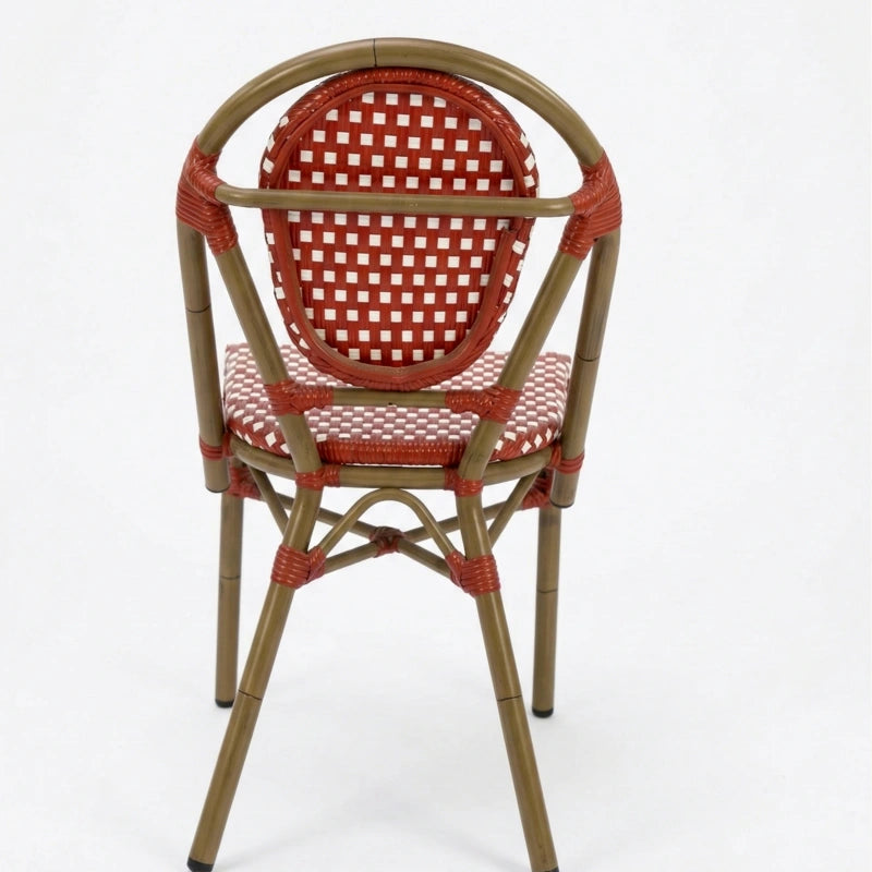 Jardin Elite French Bistro Cane & Wicker Coffee Chair | Aluminium Frame | Stackable Café & Patio Chair