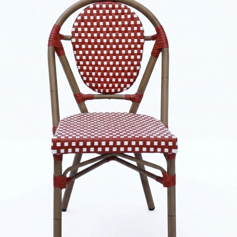Jardin Elite French Bistro Cane & Wicker Coffee Chair | Aluminium Frame | Stackable Café & Patio Chair