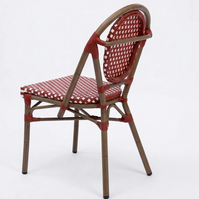 Jardin Elite French Bistro Cane & Wicker Coffee Chair | Aluminium Frame | Stackable Café & Patio Chair