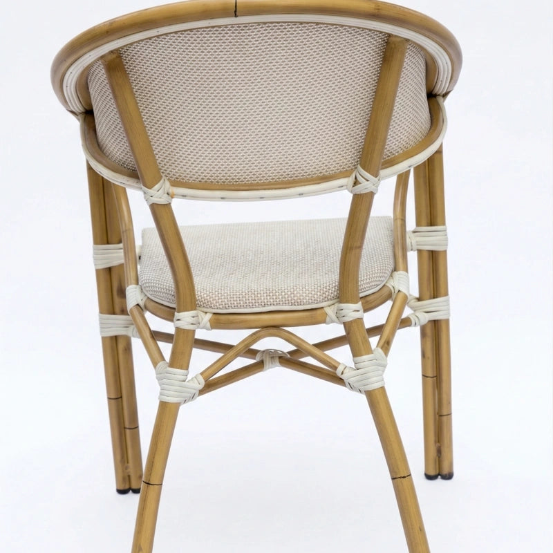Le Raffiné French Bistro Cane & Wicker Coffee Chair | Aluminium Frame | Stackable Café & Patio Chair
