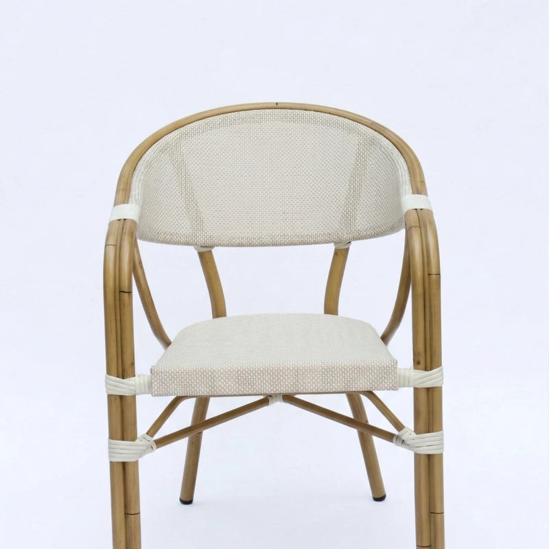 Le Raffiné French Bistro Cane & Wicker Coffee Chair | Aluminium Frame | Stackable Café & Patio Chair