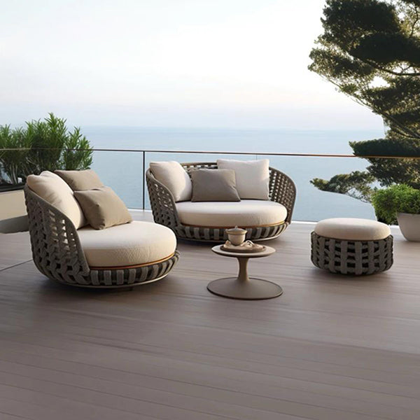 Luxurious Outdoor furniture - Buy Affordable 5 seater Outdoor Braid Rope sofa set with centre table - Buy Outdoor Sofa - Loom From LUXOX INDIA - Outdoor Lounge Chair for garden, terrace and balcony