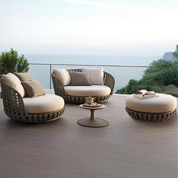 Luxurious Outdoor furniture - Buy Affordable 5 seater Outdoor Braid Rope sofa set with centre table - Buy Outdoor Sofa - Loom From LUXOX INDIA - Outdoor Lounge Chair for garden, terrace and balcony