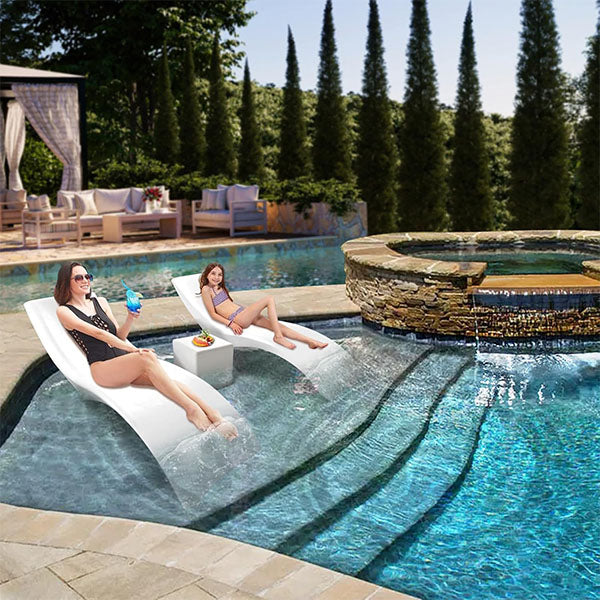 Outdoor Floating Pool Lounger FRP - Submerged Sun Bed, Immersed Sun Lounger, Water Dip Sun Lounger AeroSleek Lounger