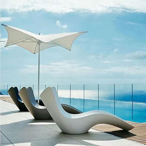 Outdoor Floating Pool Lounger FRP - Submerged Sun Bed, Immersed Sun Lounger, Water Dip Sun Lounger Serenity Curve