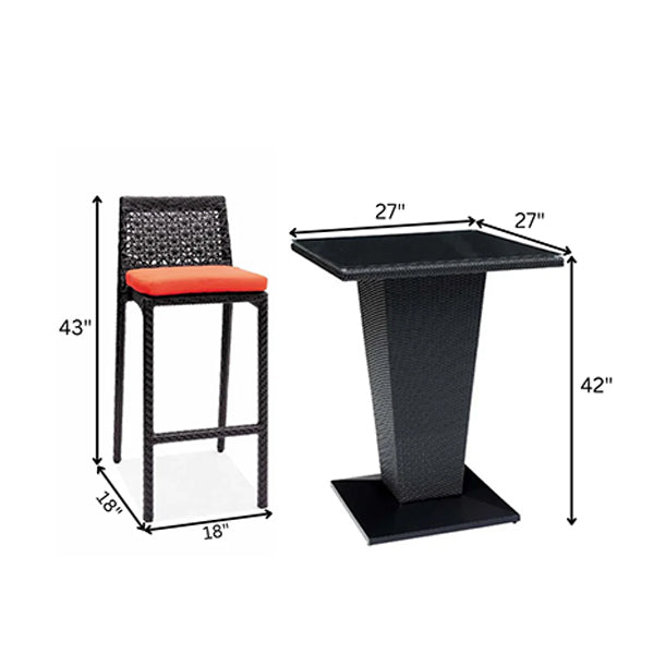 Outdoor Furniture - Wicker Bar Set - MoonDrop