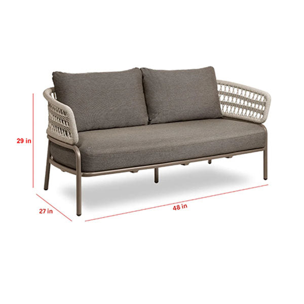 Outdoor Furniture Alluminum Braided & Rope Sofa- StrataBraid