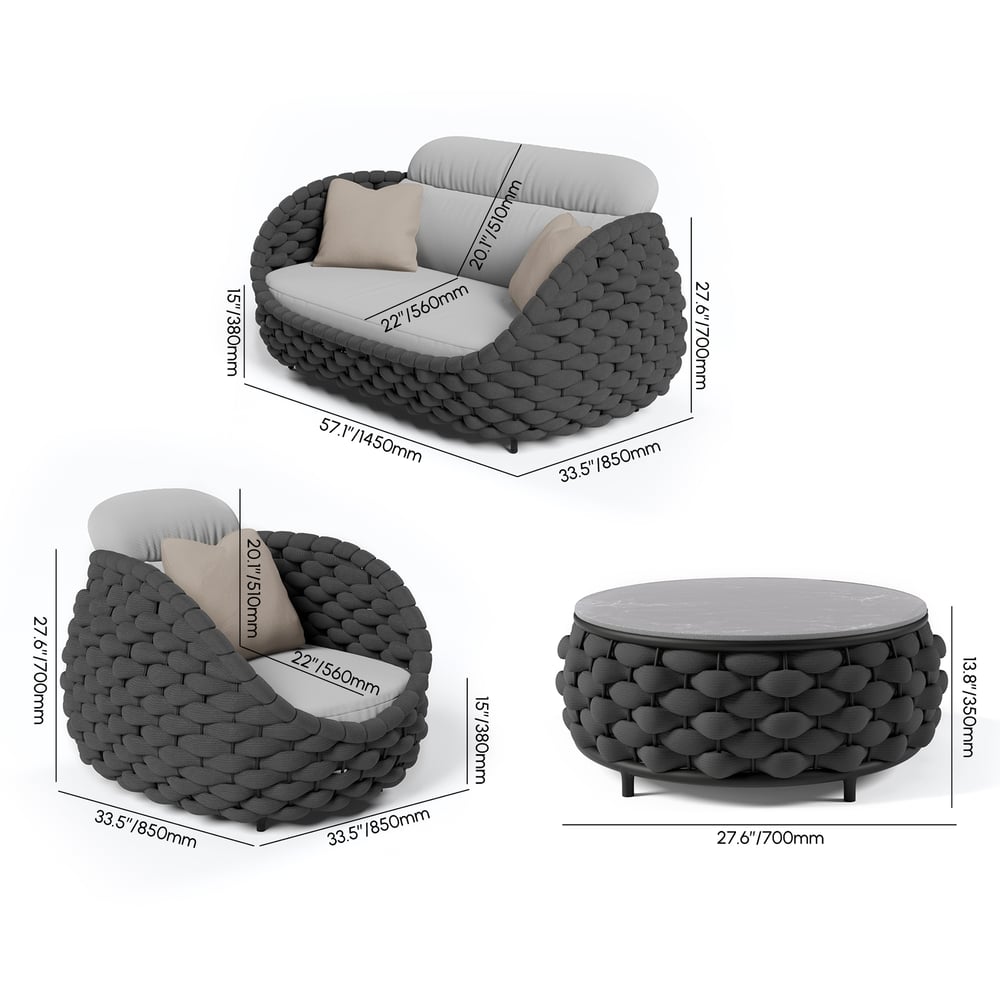 Outdoor Furniture Braided, Rope & Cord, Sofa - Textline