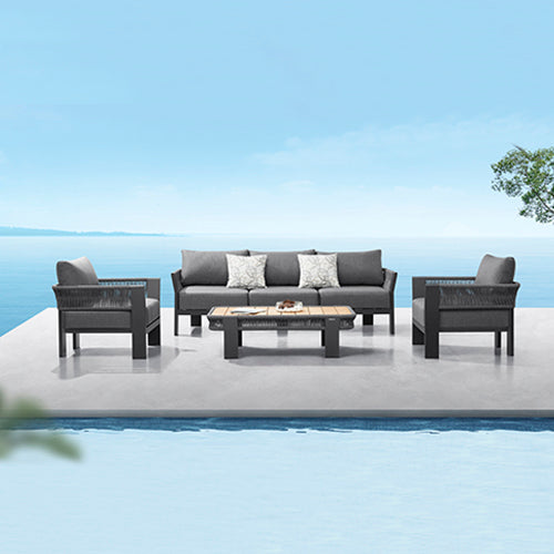 Outdoor Furniture Braided & Rope Sofa - Plumbago 03