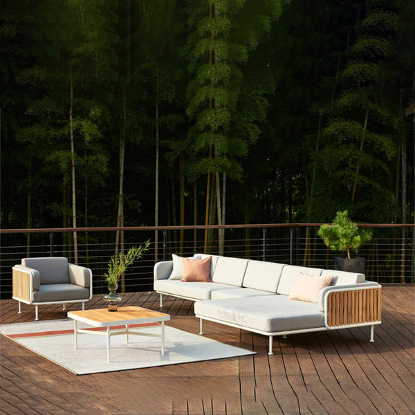 Outdoor Wood & Aluminum - Sofa Set -MetalHaus