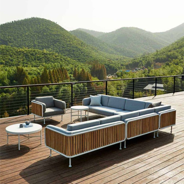 Outdoor Wood & Aluminum - Sofa Set -MetalHaus