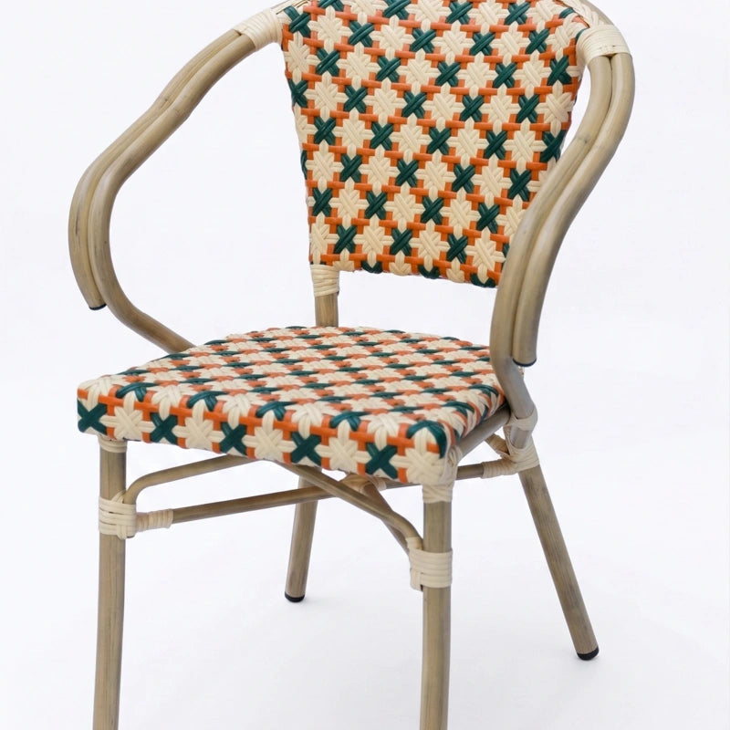 Palais Tressé French Bistro Cane & Wicker Coffee Chair | Aluminium Frame | Stackable Café & Patio Chair