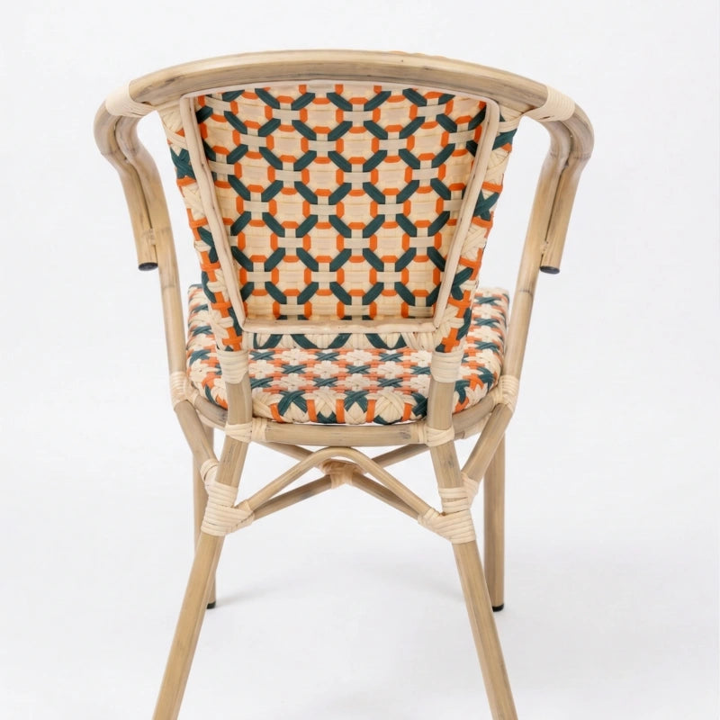 Palais Tressé French Bistro Cane & Wicker Coffee Chair | Aluminium Frame | Stackable Café & Patio Chair