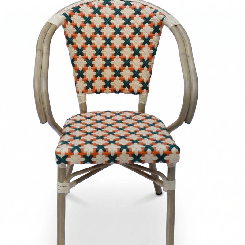 Palais Tressé French Bistro Cane & Wicker Coffee Chair | Aluminium Frame | Stackable Café & Patio Chair