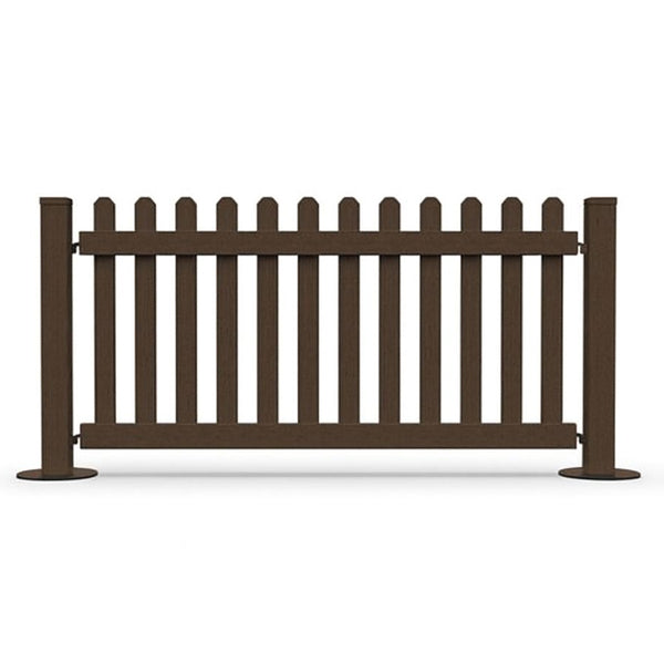 WPC Picket Fence Garden Fencing - Wood Plastic composit - Wooden Finish - WoodAura Garden Fence