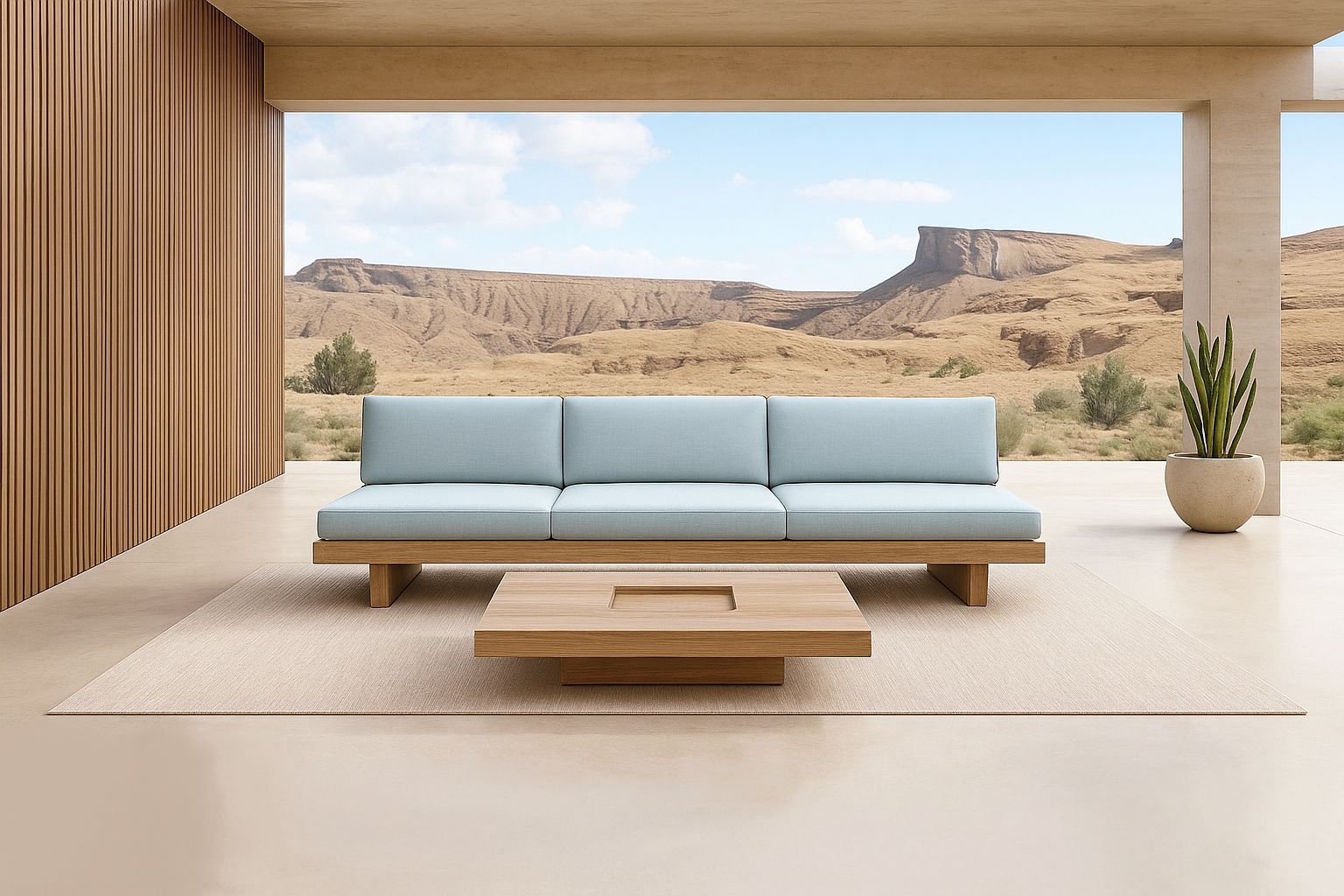 Outdoor Wood - Sofa Set - Elowen