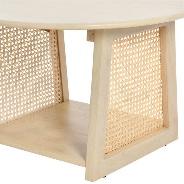 Wooden Cane Rattan Coffee Table - NaturWeave