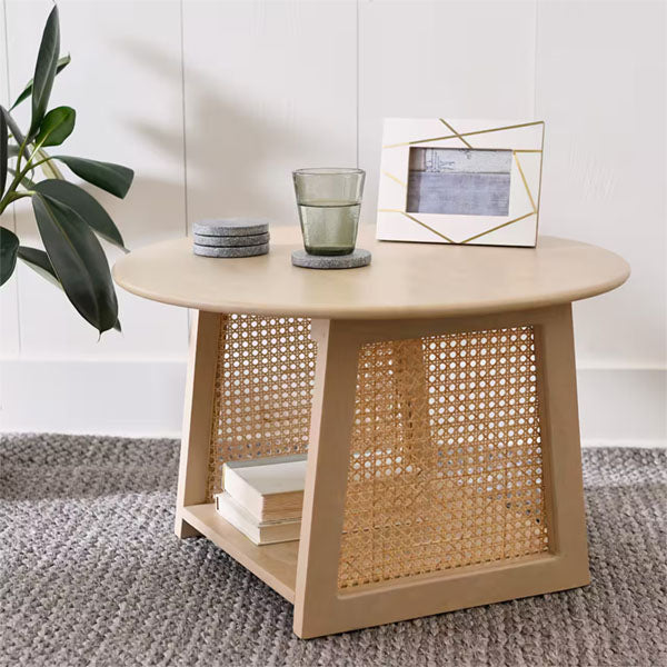 Wooden Cane Rattan Coffee Table - NaturWeave