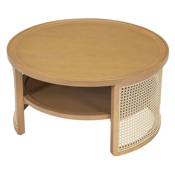 Wooden Cane Rattan Coffee Table - Pureza