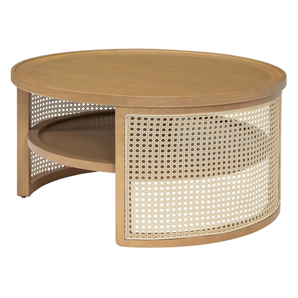 Wooden Cane Rattan Coffee Table - Pureza