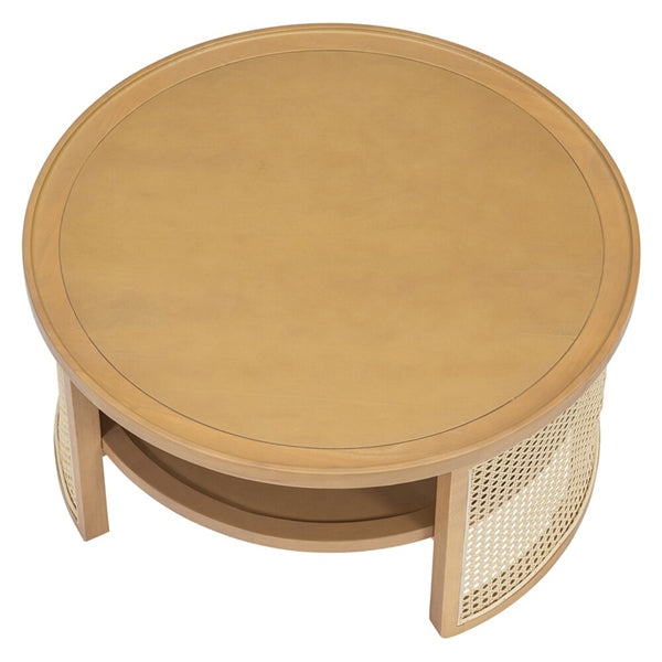 Wooden Cane Rattan Coffee Table - Pureza