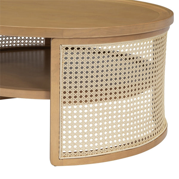 Wooden Cane Rattan Coffee Table - Pureza