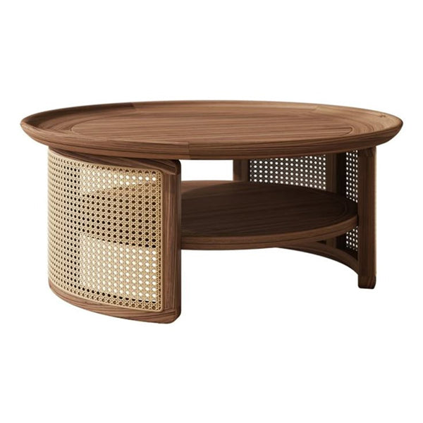 Wooden Cane Rattan Coffee Table - Rejoice