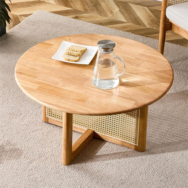 Wooden Cane Rattan Coffee Table - Zest