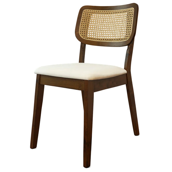 Wooden Cane & Rattan Dining Chair - Easeon