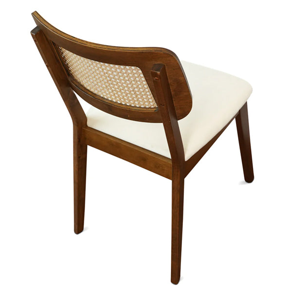 Wooden Cane & Rattan Dining Chair - Easeon