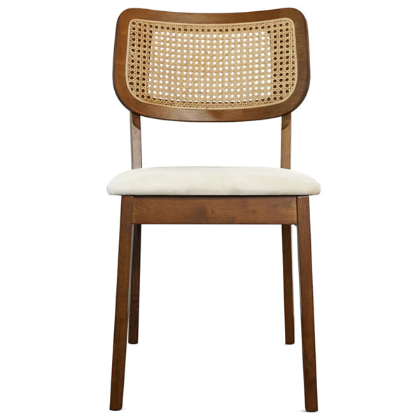 Wooden Cane & Rattan Dining Chair - Easeon